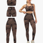 Conjuntos de entrenamiento de 3 piezas para mujer, leggings con levantamiento de glúteos con brasier deportivo de alto impacto, pantalones cortos de gimnasio